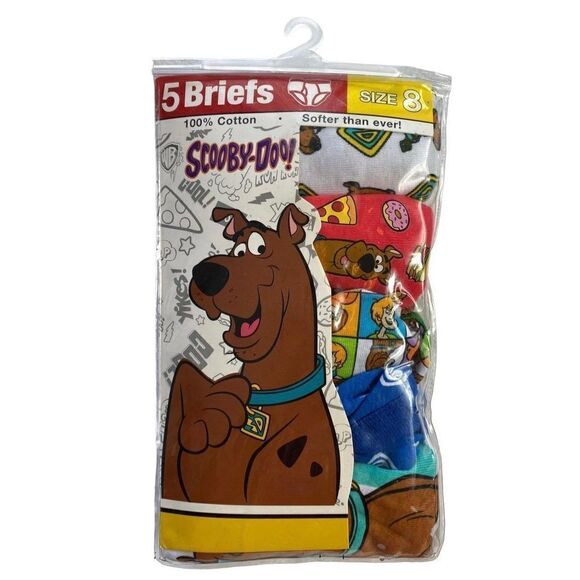 WARNER BROS BOY’S SIZE 8 Scooby Doo Underwear Briefs 5-Pack - Picture 1 of 9